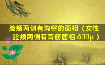 脸颊两侧有沟壑的面相（女性脸颊两侧有青筋面相 🌵 ）